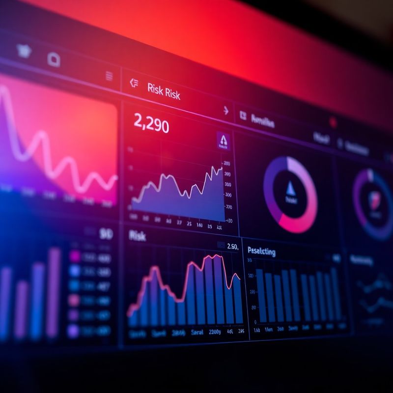 Digitálny rizikový dashboard s indigo vizualizáciami dát